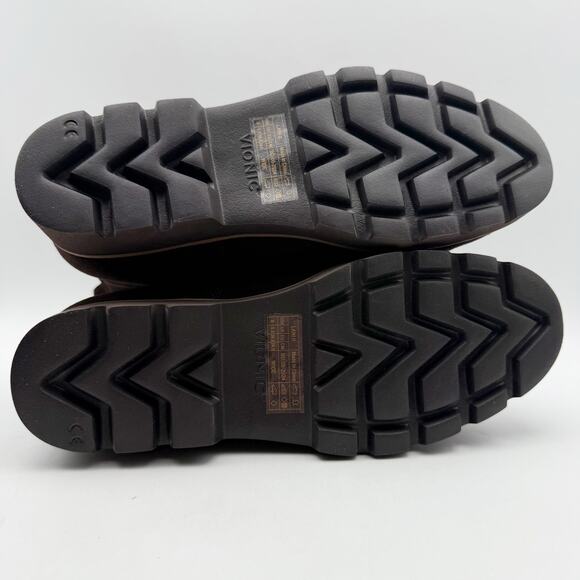 VIONIC Womens Lani ll Combat Boot US 8 Wide Brown Suede Water Repellent NWOB - Picture 10 of 11